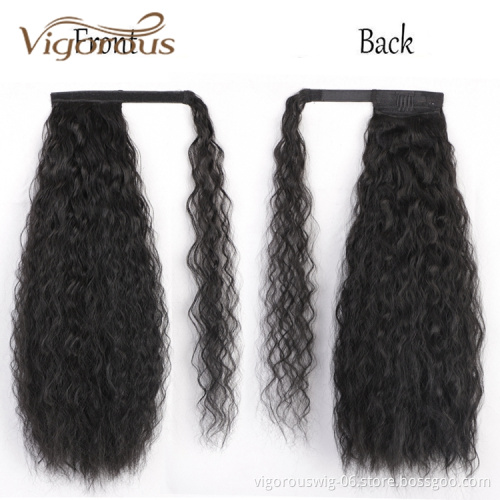 Cheapest Wholesale High Girls Comb Hairpiece Extension Tie Clip Ins Afro Kinky Elastic Hair Band Ponytail Drawstring